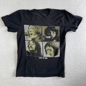 The Beatles Let It Be T Shirt Mens Small Black Short Sleeve Band Tee Rock